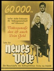 Poster promoting the Nazi monthly publication Neues Volk.