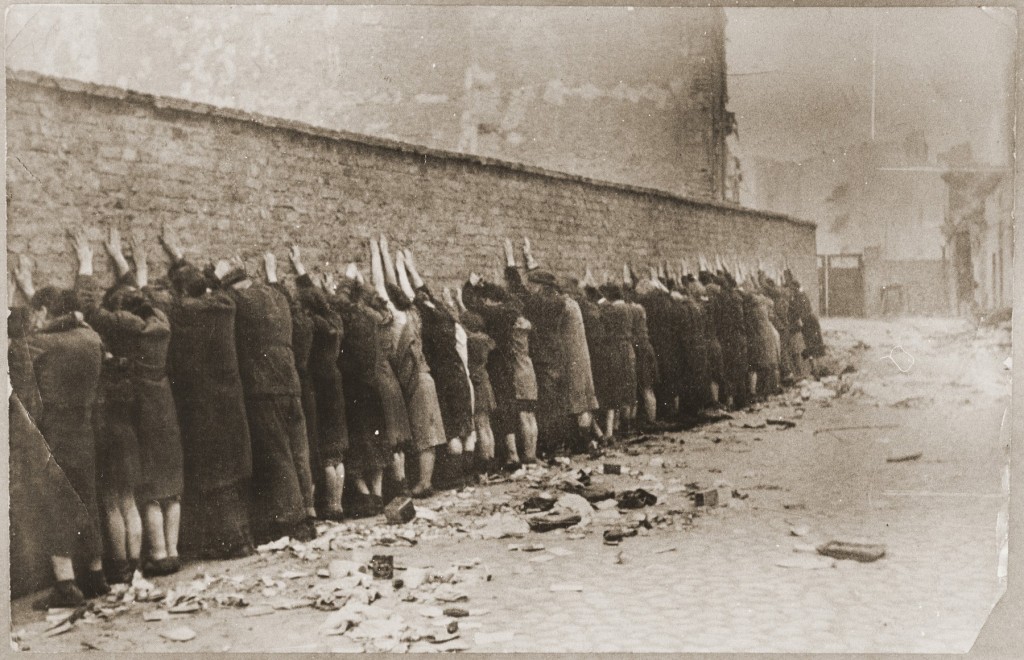 Jews captured during the Warsaw ghetto uprising. Poland, April 19-May 16, 1943.