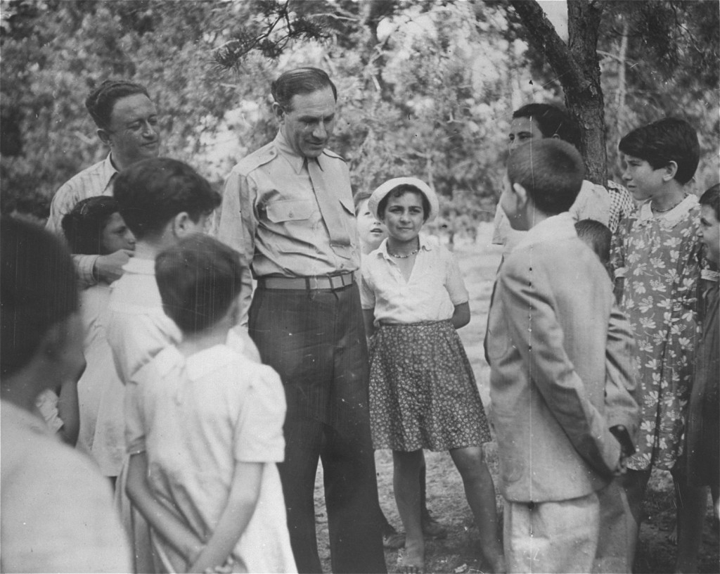 William Bein, director of the American Jewish Joint Distribution Committee (JDC) in Poland, with children at the Srodborow home for ... [LCID: 36028]