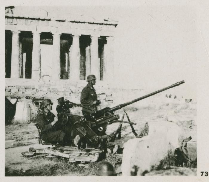 Nazi soldiers invading Athens, Greece