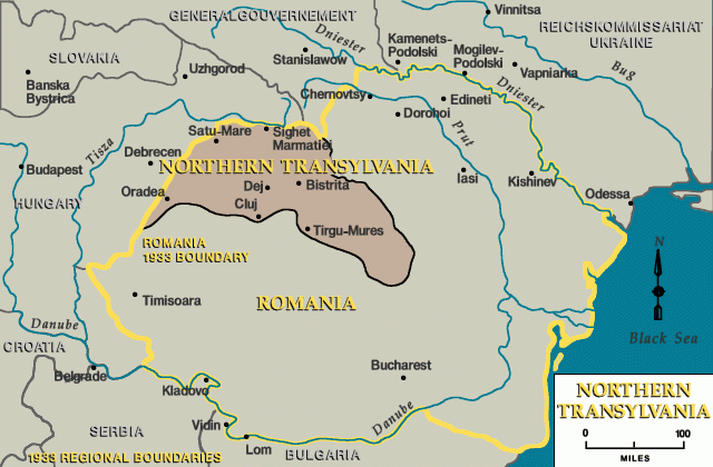 Romania 1933, Northern Transylvania indicated [LCID: rom69100]