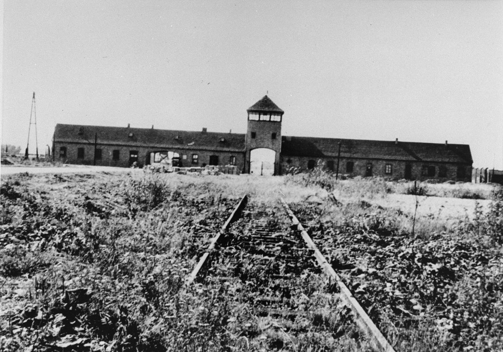 Main entrance to the Auschwitz-Birkenau killing center.