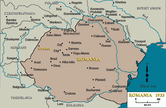 Romania 1933, Oradea indicated