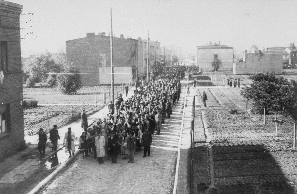 Deportation of Jews from the Lodz ghetto. Poland, August 1944.
