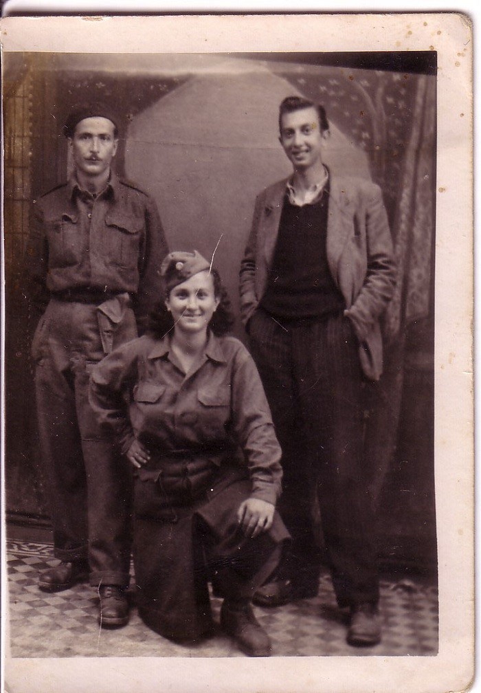 Sara Fortis, center, in partisan uniform. [LCID: jpforti1]