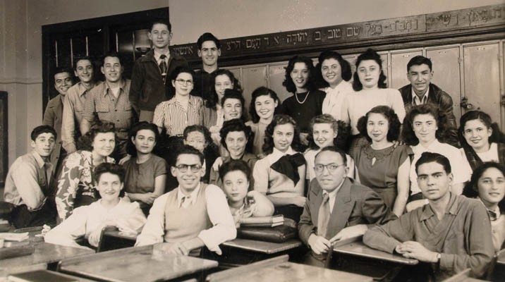 Dr. Horowitz's Hebrew class at Jefferson High School, Brooklyn, New York, 1947.