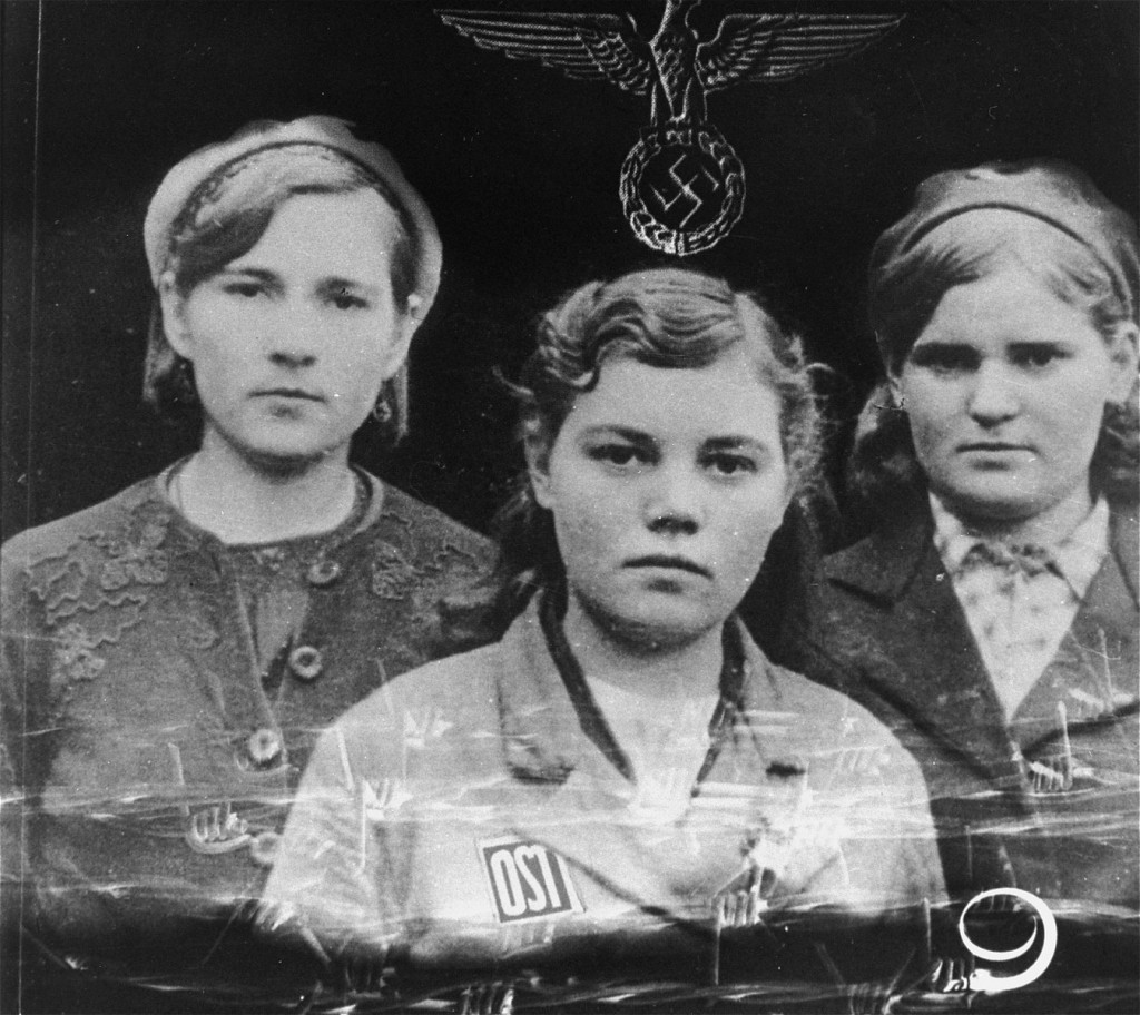 "Ostarbeiter" (eastern workers) were mostly eastern European women brought to Germany for forced labor. [LCID: 85581]