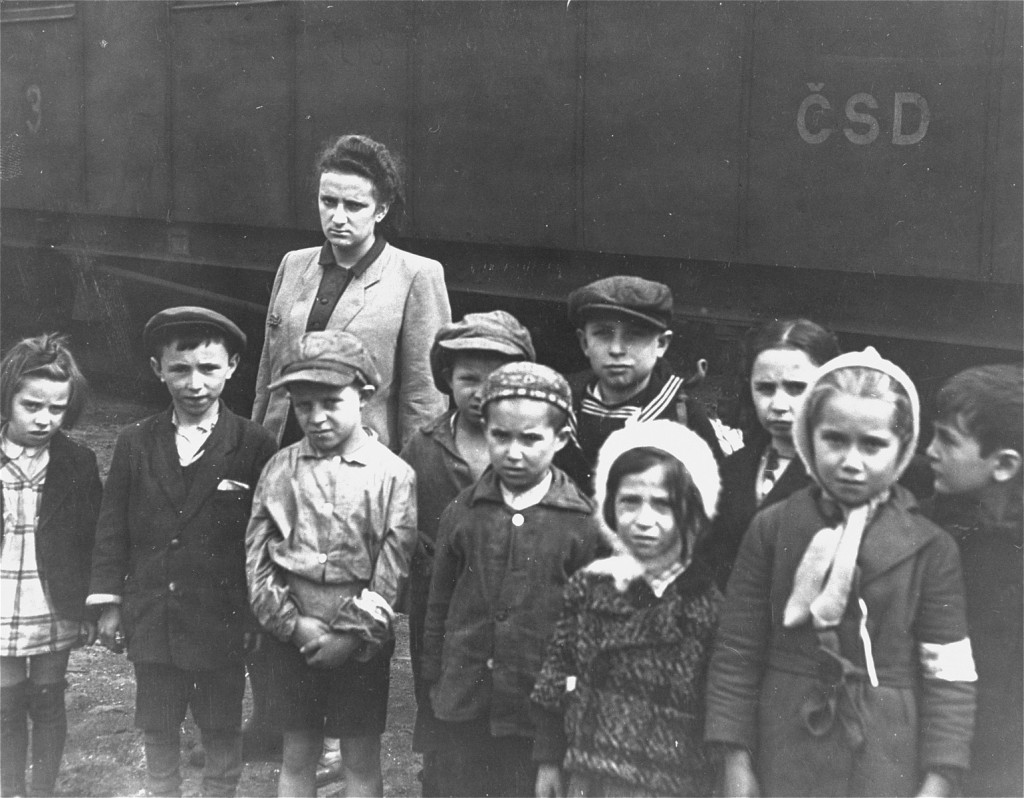 Polish Jewish orphans, under the temporary care of the United Nations Relief and Rehabilitation Administration (UNRRA), en route ... [LCID: 68062]