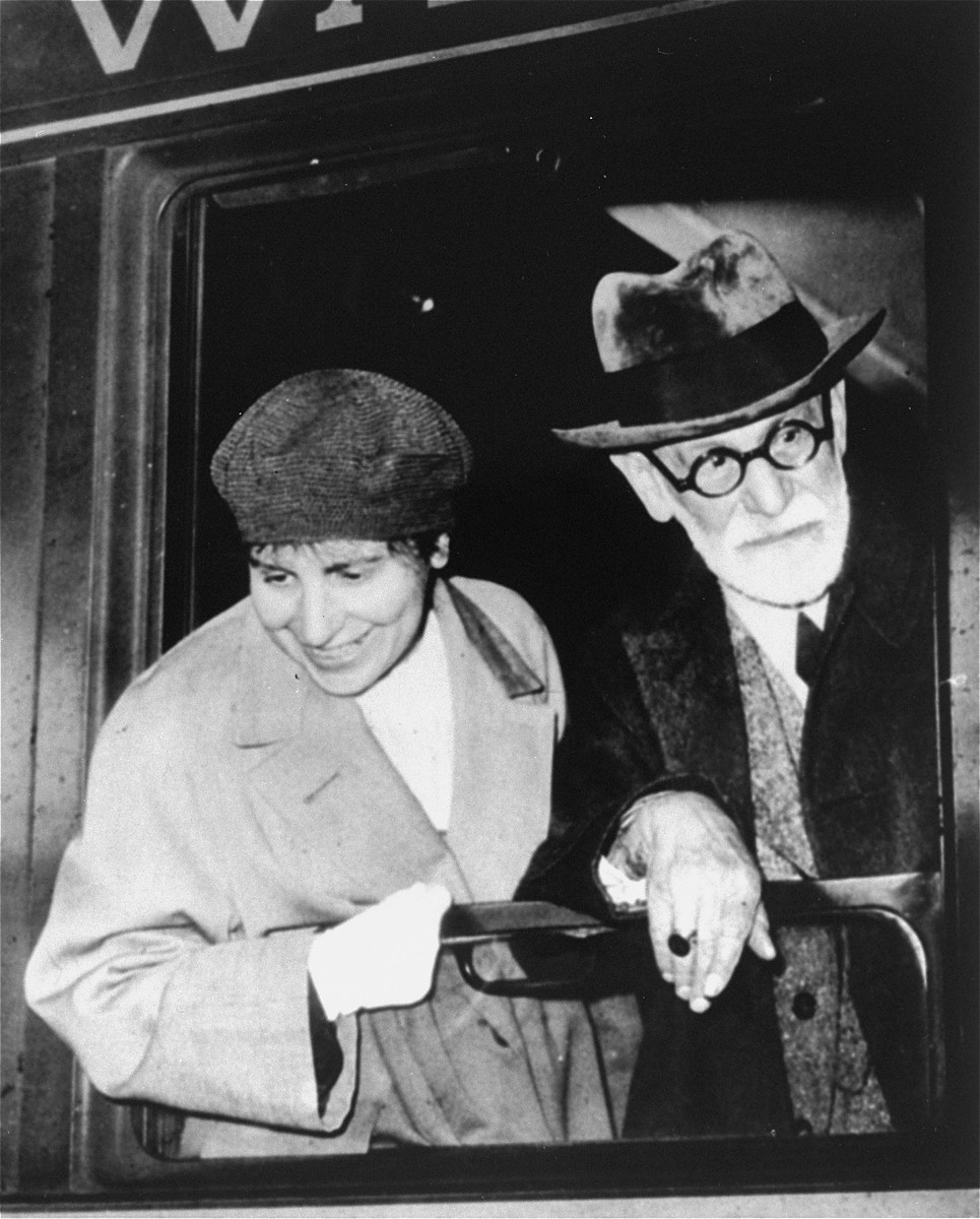 Sigmund Freud in Paris, en route to exile in England. June 1938