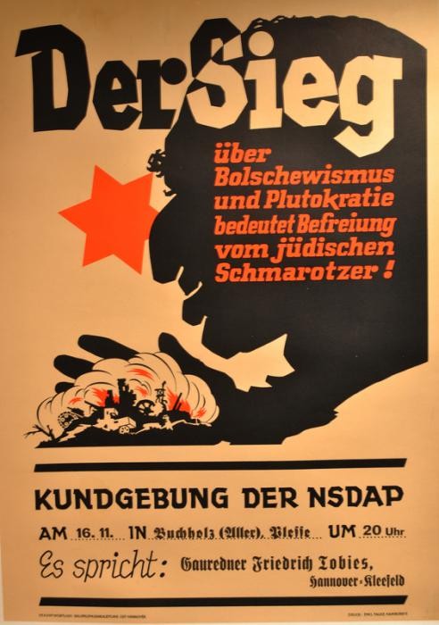 Poster for Nazi Party speech on Jewish Bolshevik threat
