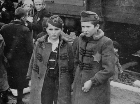 Yisrael and Zelig Jacob, the younger brothers of Lili Jacob, from the Auschwitz Album.