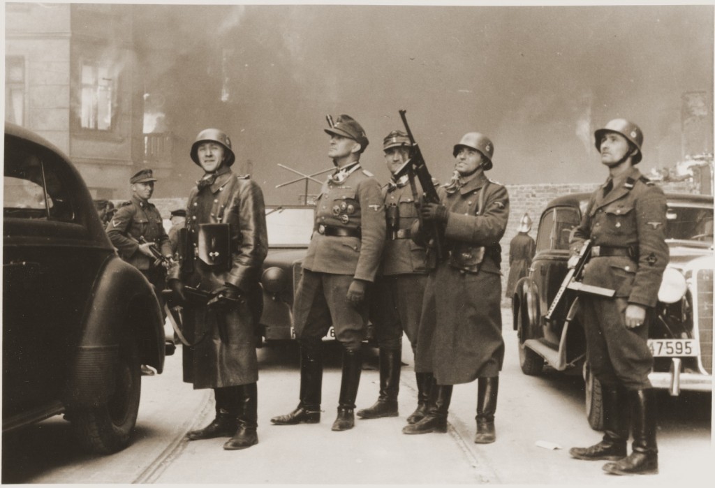 Juergen Stroop (third from left), SS commander who crushed the Warsaw ghetto uprising. [LCID: 34138]