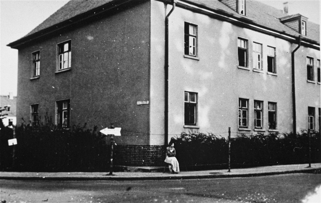 A building in the Bergen-Belsen displaced persons camp. [LCID: 75174]