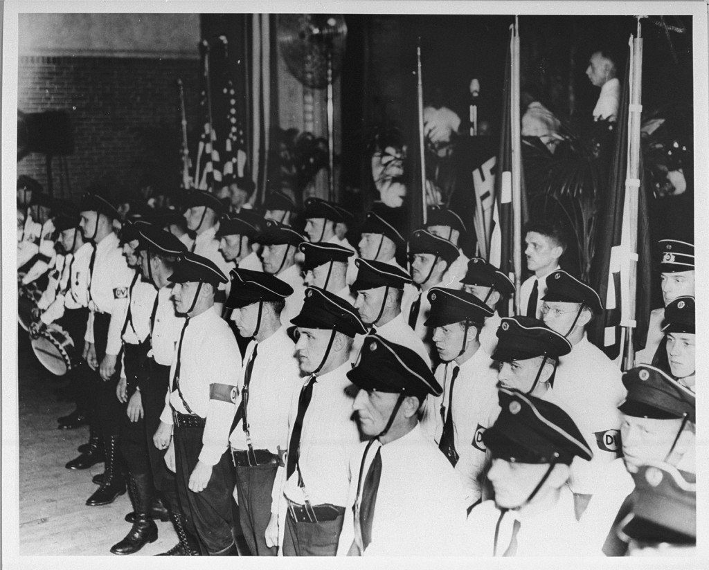 A ceremony of the pro-Nazi German American Bund. Kenosha, Wisconsin, United States, October 16, 1937.