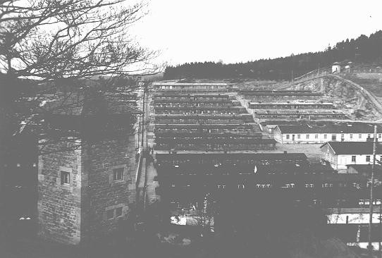 View of the Flossenbürg concentration camp after liberation of the camp by US forces. [LCID: 87939]
