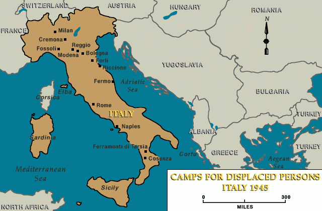 Italy, camps for displaced persons