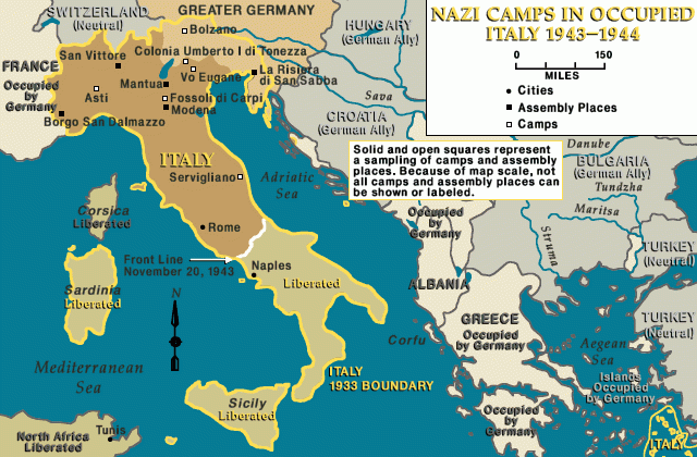 Major Nazi camps in Italy