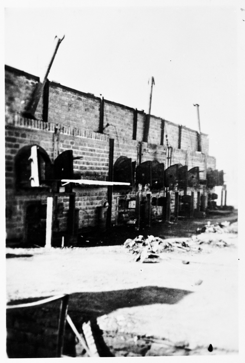 View of the furnaces remaining in the Majdanek camp by the time of liberation.