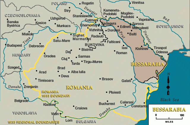 Romania 1933, Bessarabia indicated [LCID: rom69070]