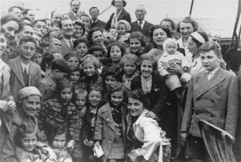 Passengers aboard the "St. Louis." These refugees from Nazi Germany were forced to return to Europe after both Cuba and the US denied ... [LCID: 88245]
