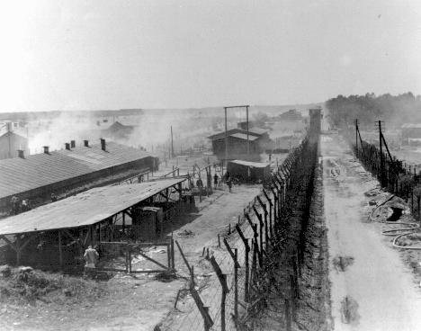 A view of the Bergen-Belsen concentration camp after the liberation of the camp. [LCID: 74105a]