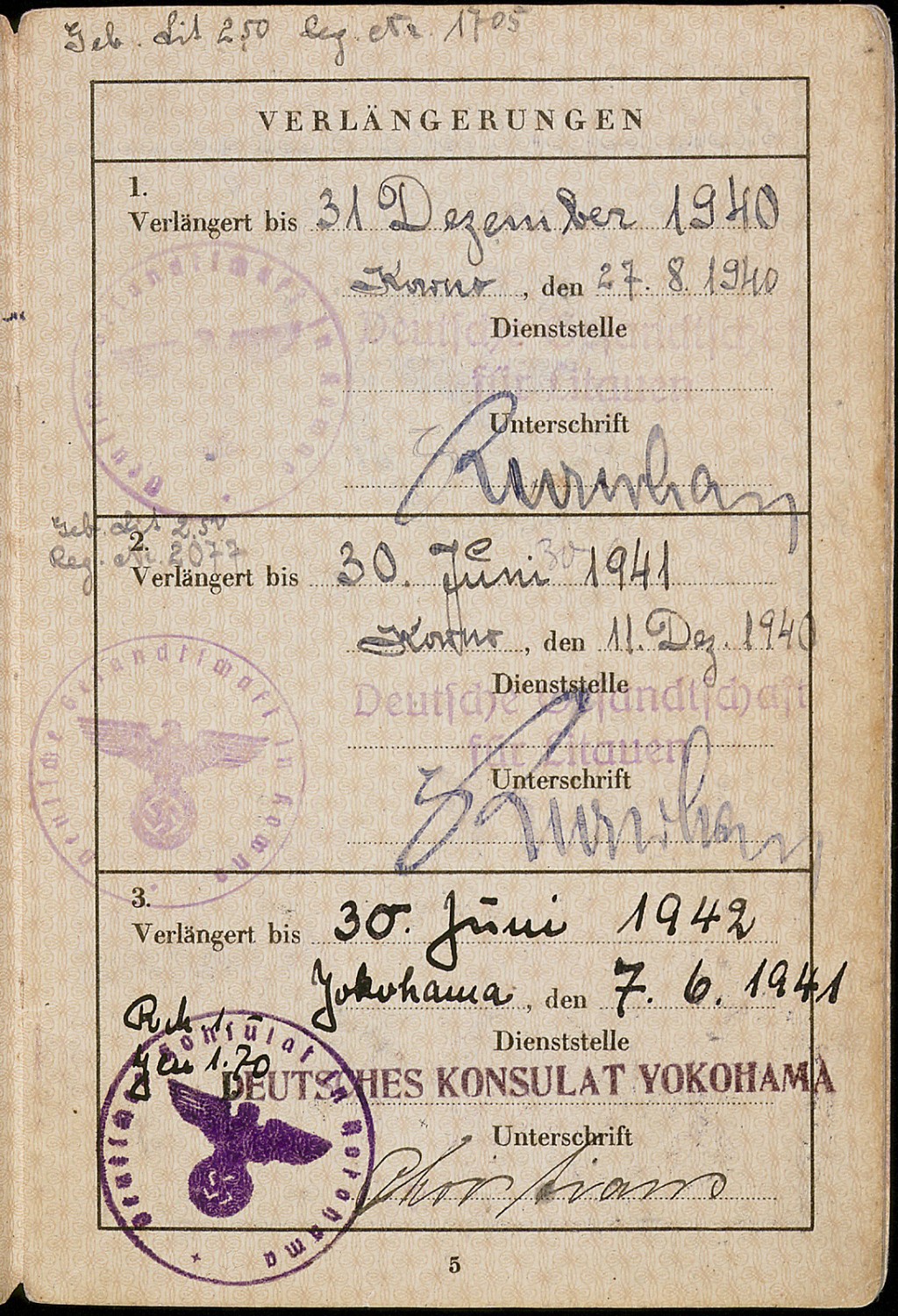 Page 5 of passport issued to Setty Sondheimer