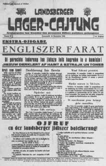 Front page of a newspaper from Landsberg displaced persons camp. [LCID: 63706]