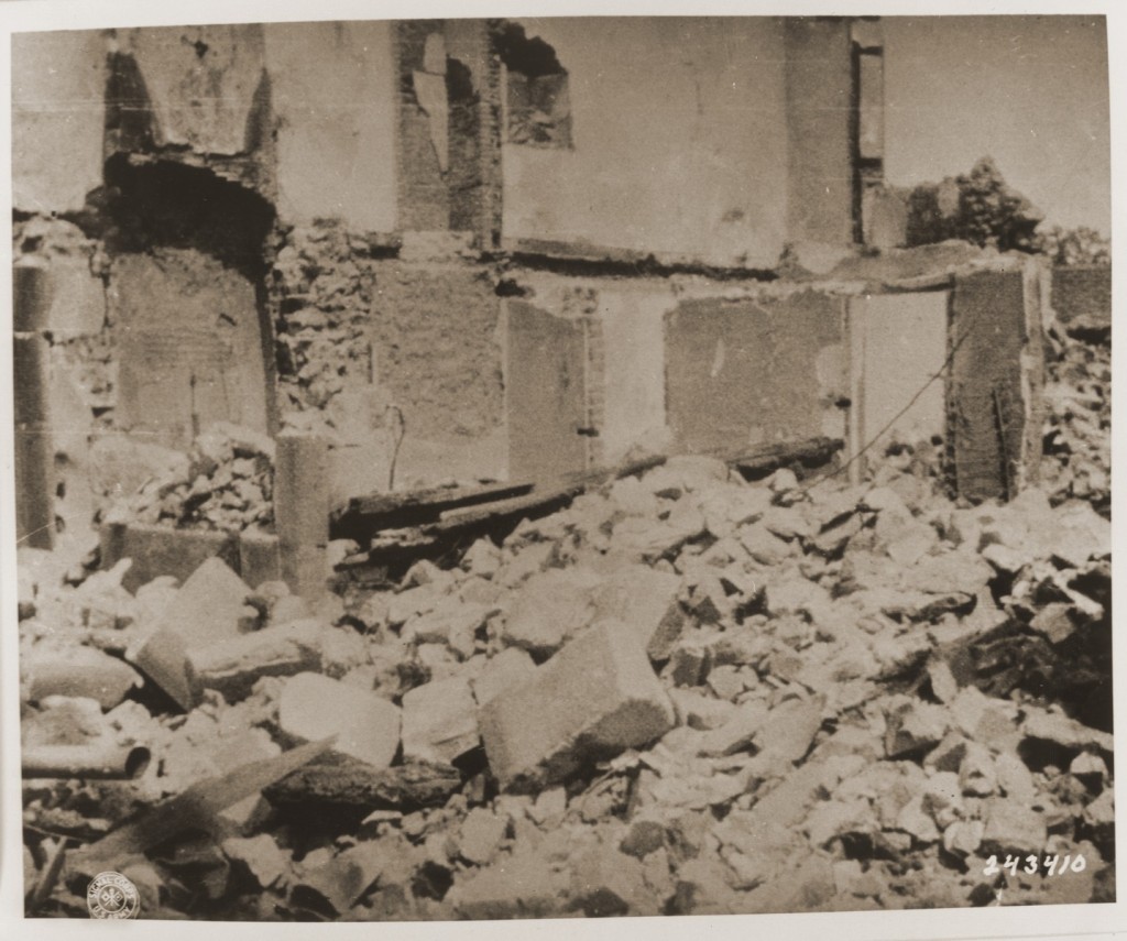 The ruins of Oradour-sur-Glane, destroyed by the SS on June 10, 1944.