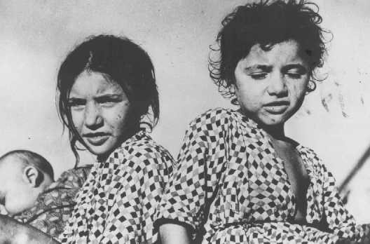 Enfants tsiganes, détenus dans un camp de concentration d’oustachi (fascistes croates). [LCID: 01143]