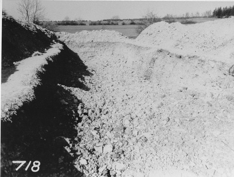 View of a mass grave in the Ohrdruf concentration camp from which 2,000 corpses were removed for proper burial.