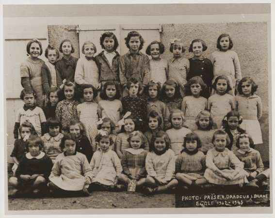 A school class of girls in Oradour. All of the children pictured were killed by the SS during the June 10, 1944, massacre. [LCID: 25713]