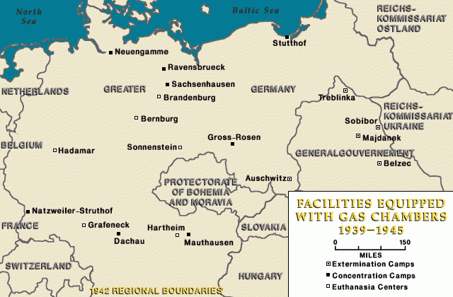 Facilities equipped with gas chambers, 1939-1944 [LCID: eur72100]