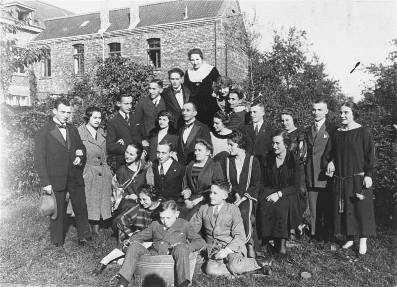 Two German Jewish families at a gathering before the Nazi rise to power. Only two people in this group survived the Holocaust. Germany, 1928.