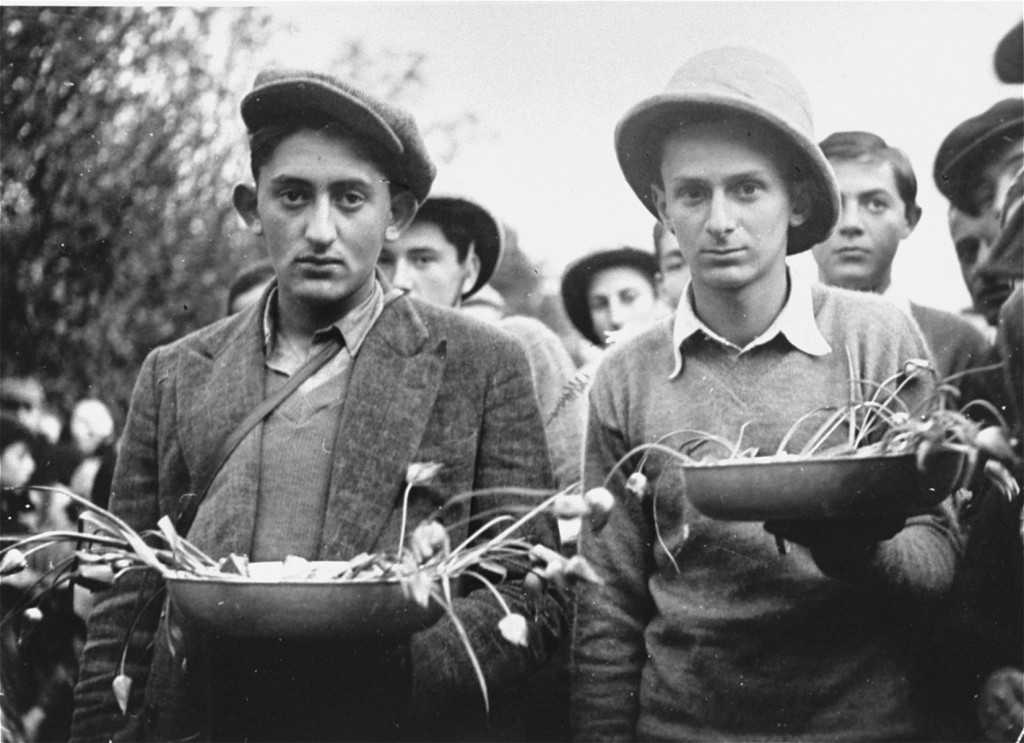 Polish Jewish refugee children known as the "Tehran Children," who arrived in Palestine via Iran, learn agricultural skills. [LCID: 69924]