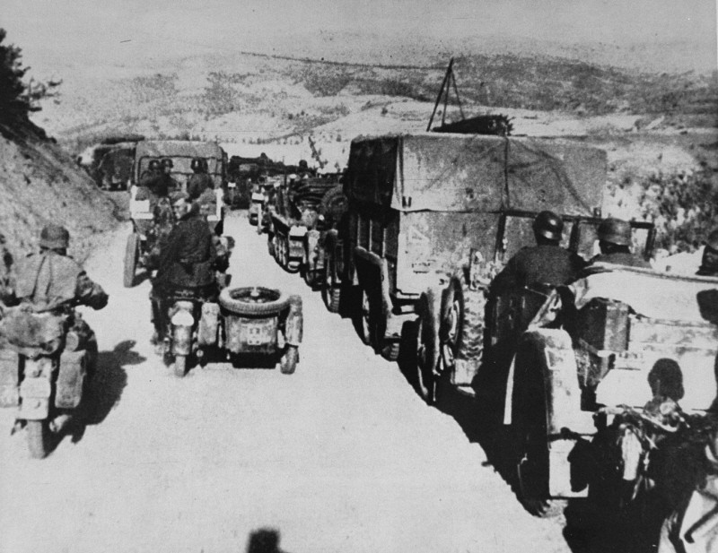 German troops during the invasion of Yugoslavia, which began on April 6, 1941. [LCID: 89837]