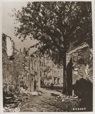 <p>Ruins in <a href="/narrative/11405">Oradour-sur-Glane</a>, France. The town was destroyed by the SS on June 10, 1944. Photograph taken in September 1944.</p>