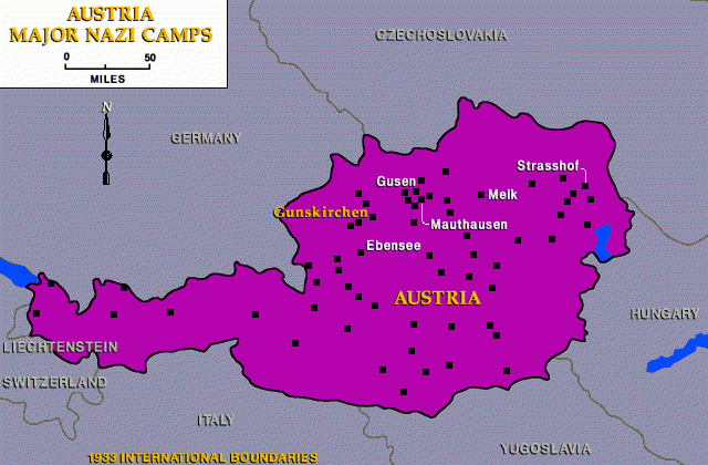 Major camps in Austria, Gunskirchen indicated
