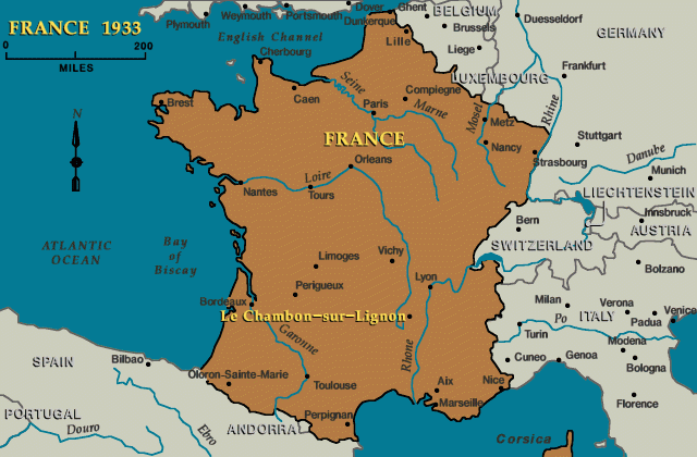 France 1933, Le Chambon-sur-Lignon indicated [LCID: lec79020]