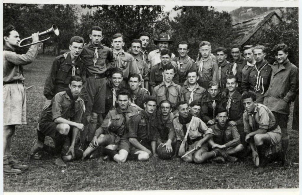 Edit Group portrait of instructors of the Hanoar Hatzioni Zionist Youth movement at a summer camp in Lviv, 1936