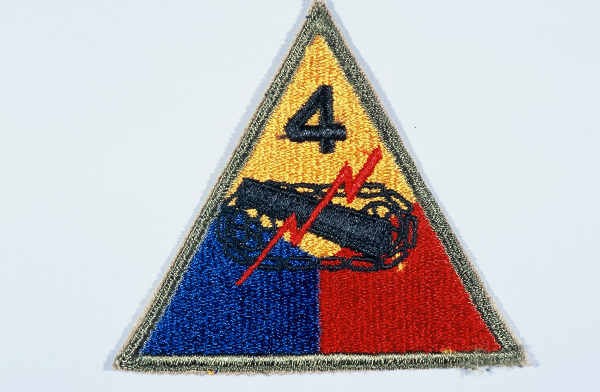 Insignia of the 4th Armored Division. The commanding general of the 4th Armored Division refused to sanction an official nickname ... [LCID: n05623]