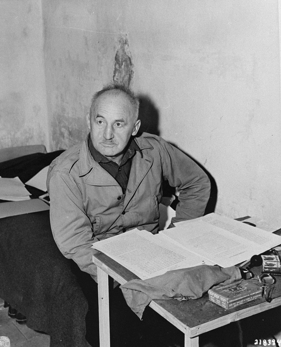 Defendant Julius Streicher in his prison cell. [LCID: 74837]
