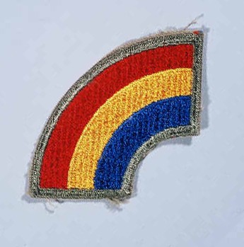 Insignia of the 42nd Infantry Division. The nickname of the 42nd Infantry Division, the "Rainbow" division, reflects the composition ... [LCID: n05637]