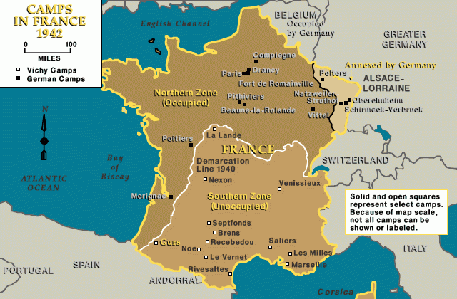 Major camps in France, Gurs indicated [LCID: gur72020]