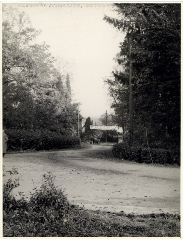 View of the road leading to the Deggendorf displaced persons camp. [LCID: 50970]