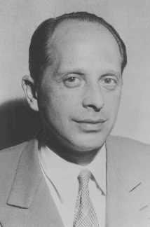 Dr. Gerhart Riegner, World Jewish Congress representative in Geneva, Switzerland, sent a cable in August 1942 to American Jewish ... [LCID: 02301]