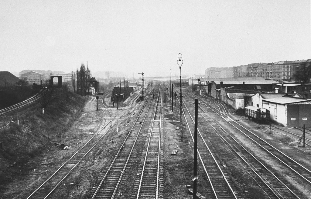 Rail tracks at the Putlitz Street railroad station in Berlin.