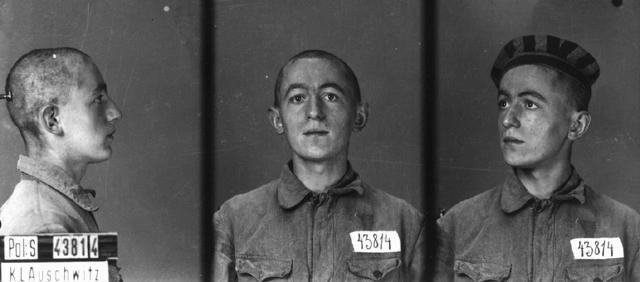 <p>A French political prisoner at Auschwitz-Birkenau. Auschwitz, Poland, 1940-1945.</p>