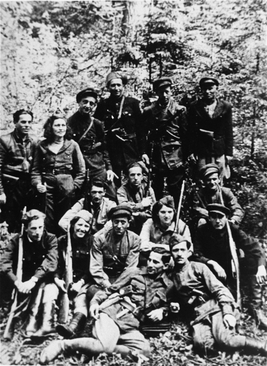 Jewish partisans who operated in forests in Lithuania. 1944.