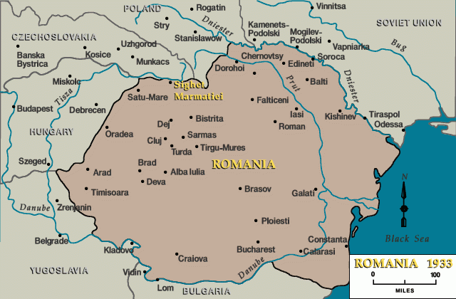 Romania 1933, Sighet Marmatiei indicated