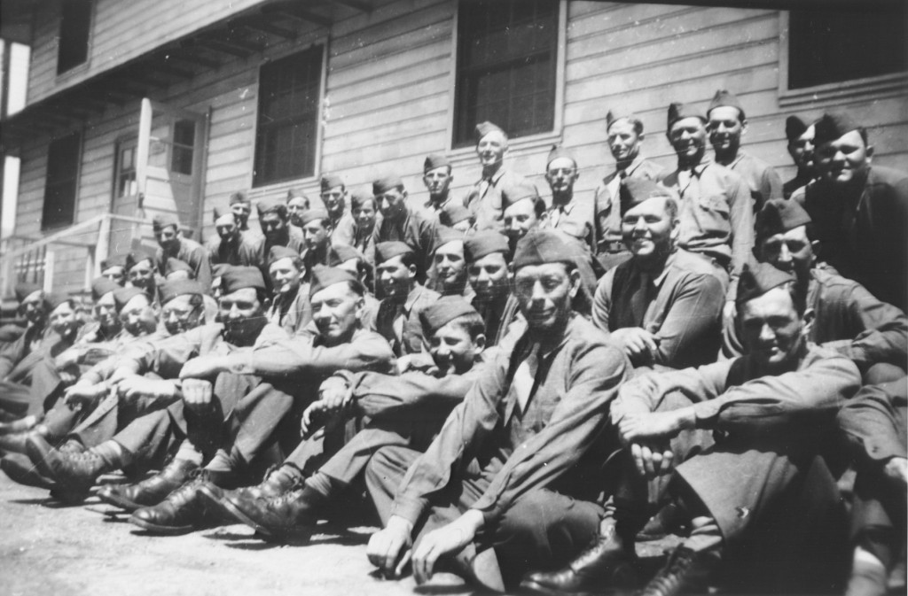 Otto Perl poses with his US Army unit at Camp Ritchie, Maryland, circa 1945. Born in Austria, Perl served in the Austrian Army until March 1938, when he was dismissed because he was Jewish. With the help of a friend, Perl was able to obtain a US visa. He reached New York in 1940. 
Several thousand of the soldiers who trained at Camp Ritchie were Jewish refugees who had immigrated to the United States to escape Nazi persecution. 
 